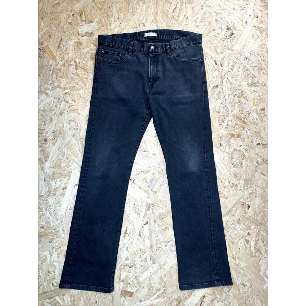 Uniqlo Jeans Mens Black Denim Slim Straight Fit Pants 34x32